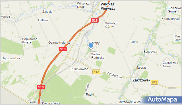 mapa Wólka Rudnicka, Wólka Rudnicka na mapie Targeo